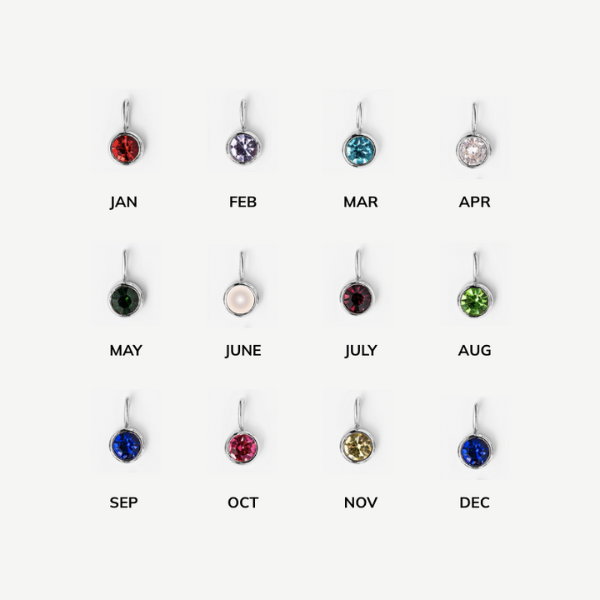 INITIAL BIRTHSTONE NECKLACE (SILVER) - Cloudbox Gifting