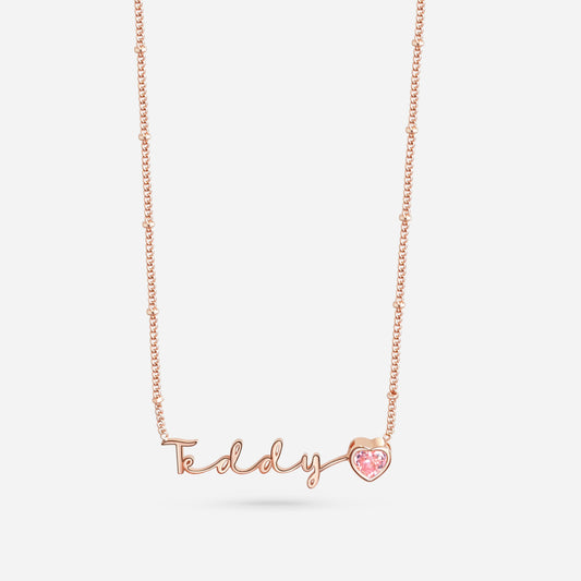 AUTOGRAPH BIRTHSTONE NECKLACE (ROSE GOLD)