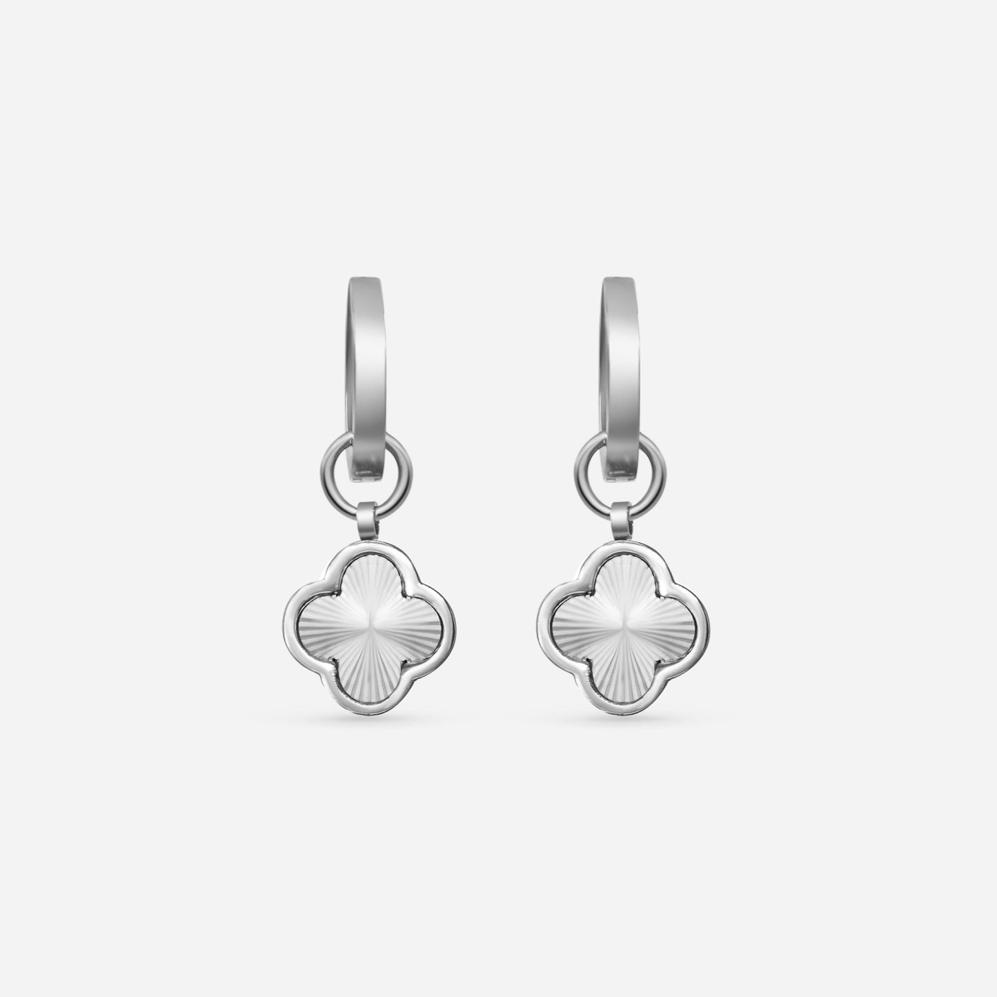 CLOVER FLUTED EARRINGS (silver)