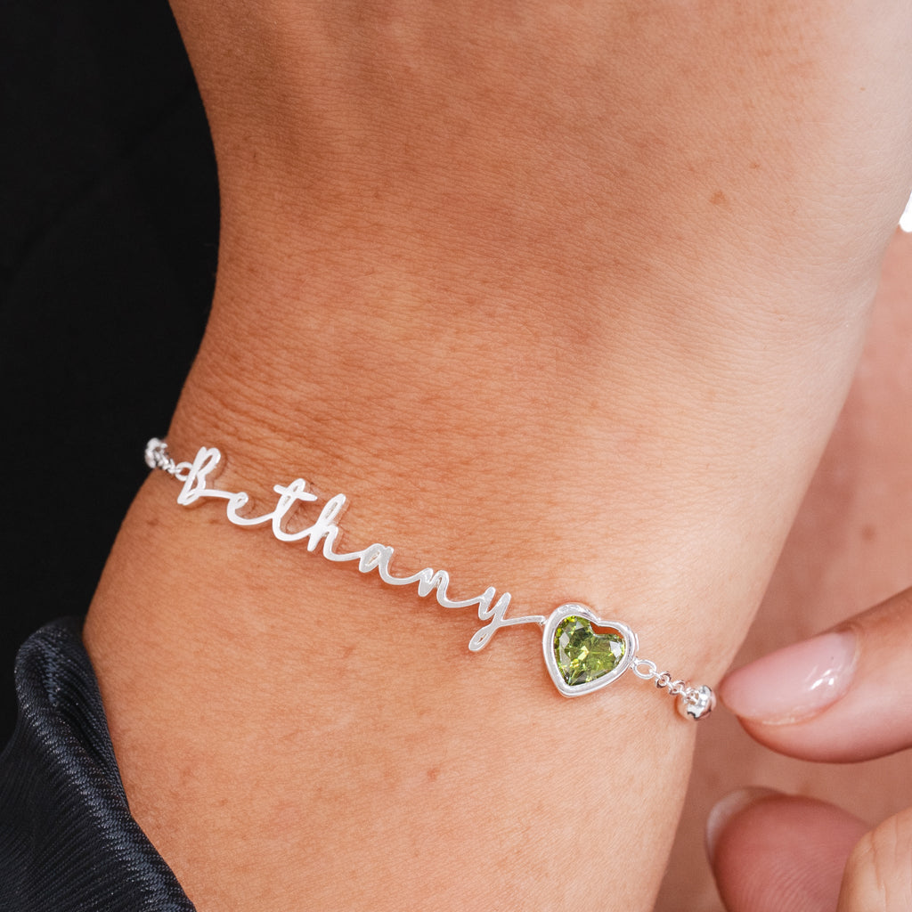 AUTOGRAPH BIRTHSTONE BRACELET (silver)