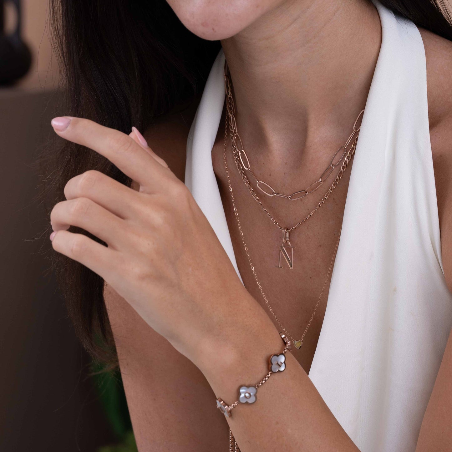 Multi Layer Necklace (rose)