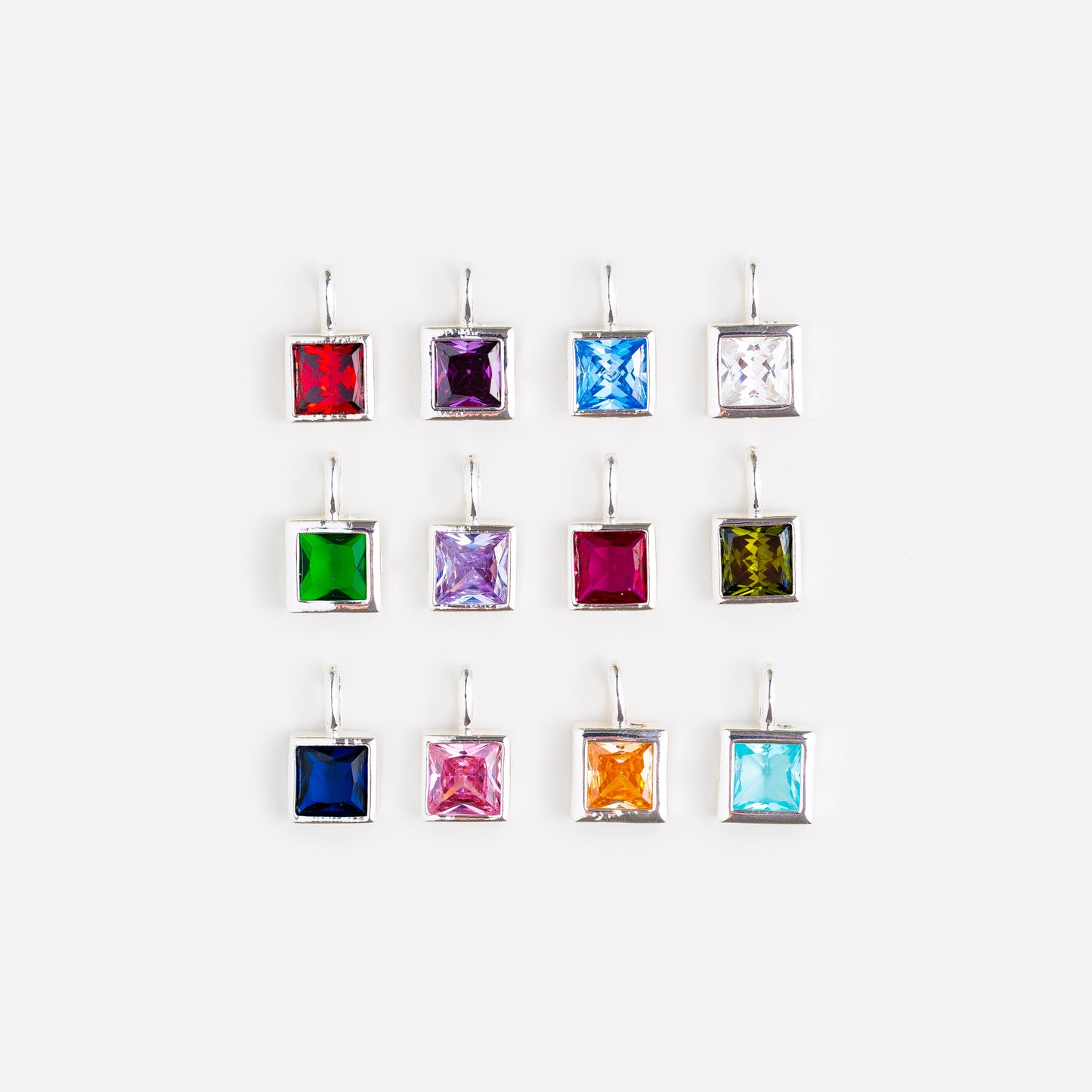 SQUARE BIRTHSTONE CHARMS - Cloudbox Gifting