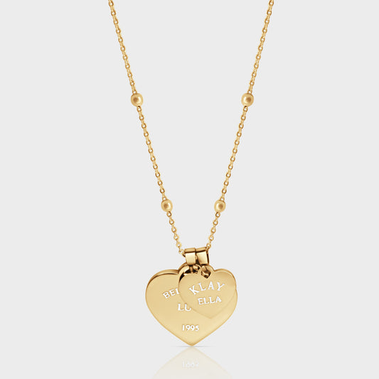 HEART DOUBLE NECKLACE (GOLD)