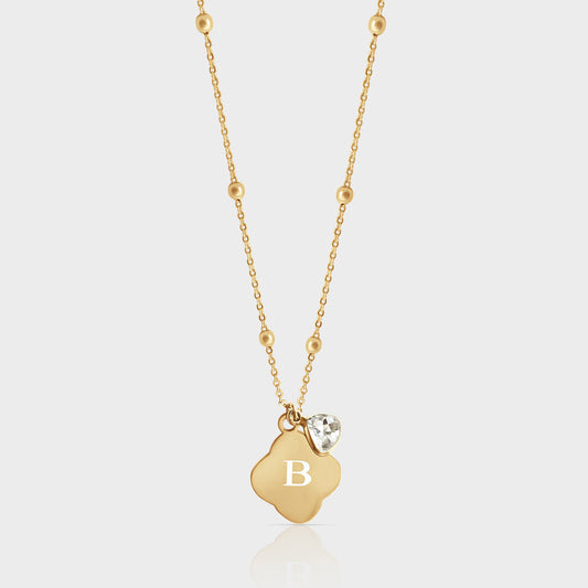 INITIAL BIRTHSTONE NECKLACE (GOLD)