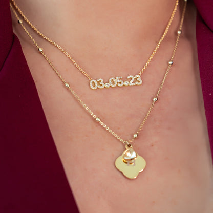 INITIAL BIRTHSTONE NECKLACE (SILVER)