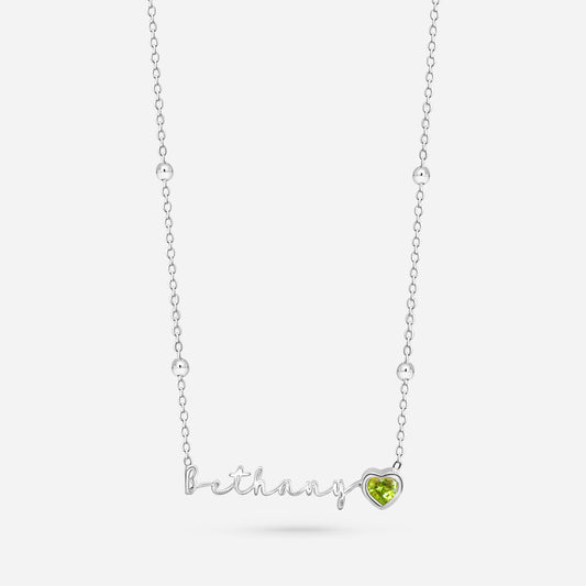 AUTOGRAPH BIRTHSTONE NECKLACE (SILVER)