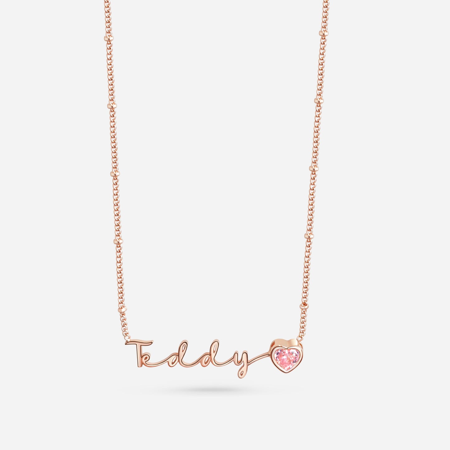 AUTOGRAPH BIRTHSTONE NECKLACE (ROSE GOLD)