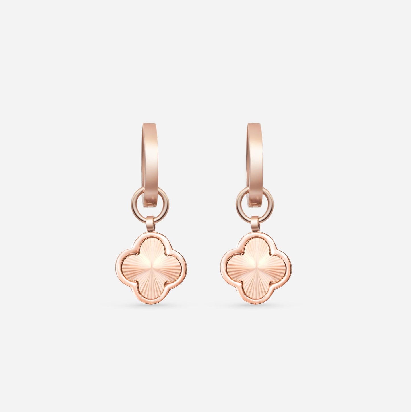 CLOVER FLUTED EARRINGS (rose)