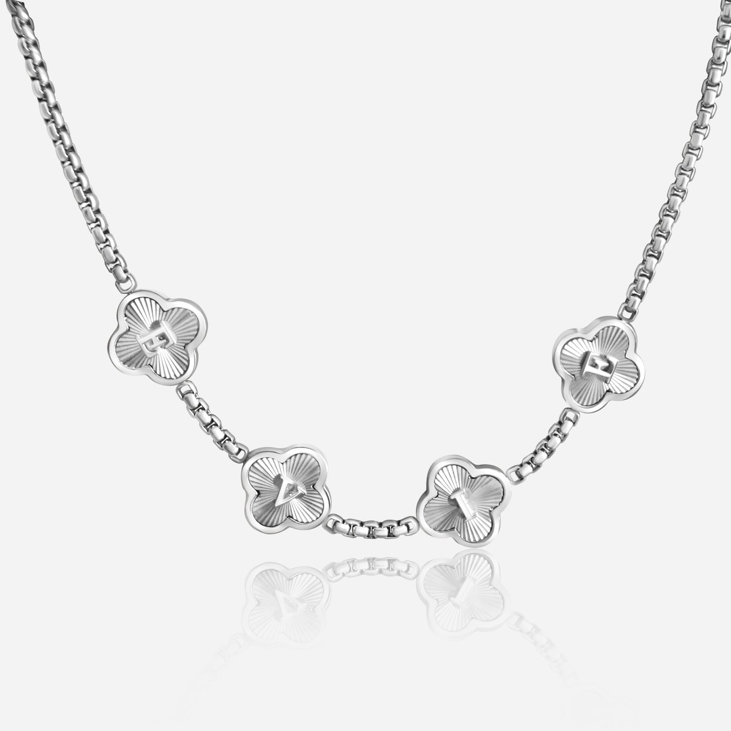 CLOVER FLUTED NECKLACE (silver)