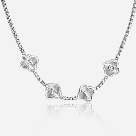 CLOVER FLUTED NECKLACE (silver)