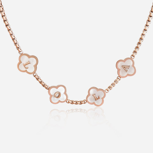 CLOVER PEARL NECKLACE (rose)