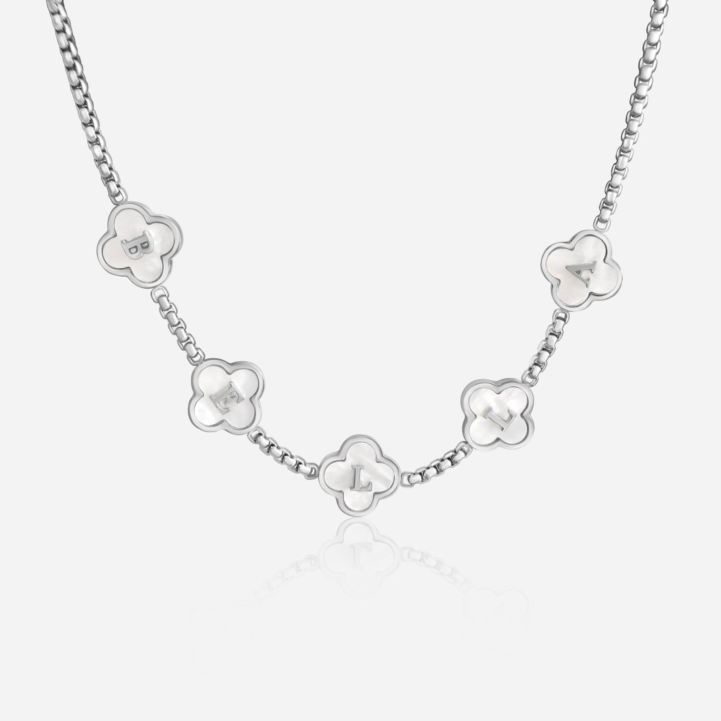 CLOVER PEARL NECKLACE (silver)
