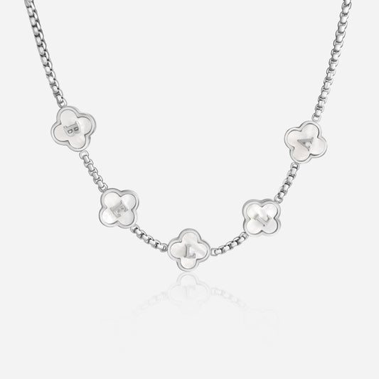 CLOVER PEARL NECKLACE (silver)