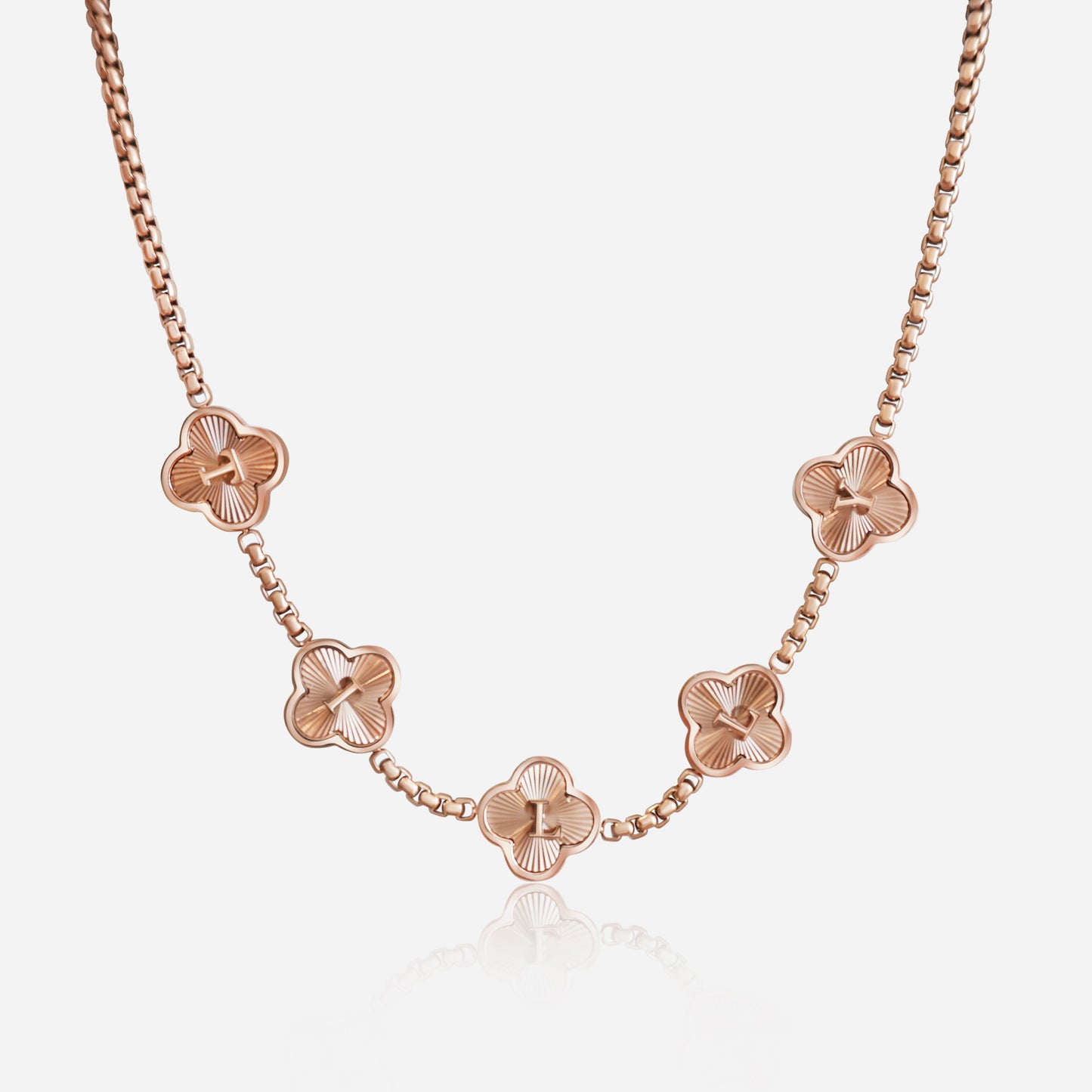 CLOVER FLUTED NECKLACE (rose)
