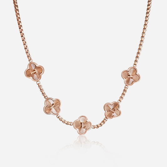 CLOVER FLUTED NECKLACE (rose)