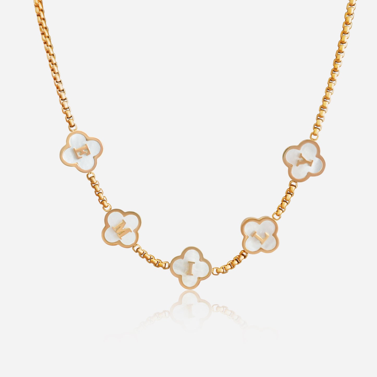 CLOVER PEARL NECKLACE (gold)