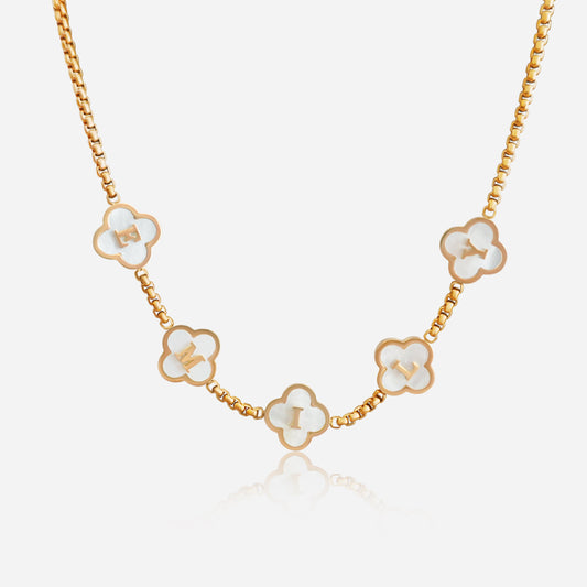 CLOVER PEARL NECKLACE (gold)