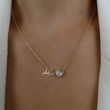 AUTOGRAPH BIRTHSTONE NECKLACE (GOLD) - Cloudbox Gifting