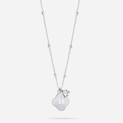 INITIAL BIRTHSTONE NECKLACE (SILVER)