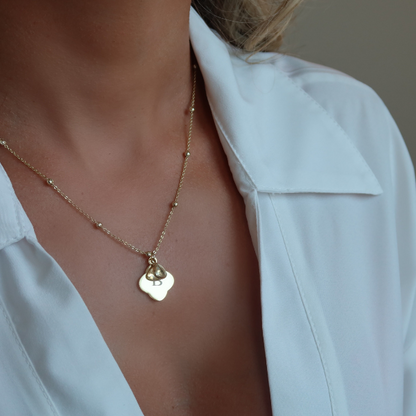 INITIAL BIRTHSTONE NECKLACE (GOLD)