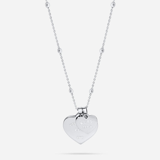 HEART DOUBLE NECKLACE (SILVER)