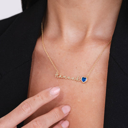 AUTOGRAPH BIRTHSTONE NECKLACE (GOLD)
