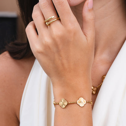 CLOVER FLUTED BRACELET (gold)