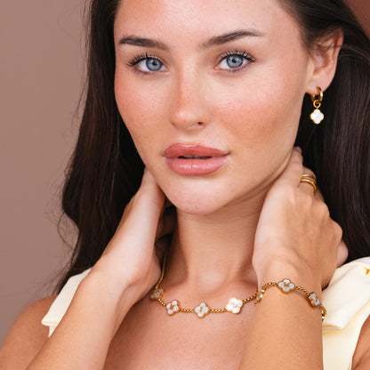 CLOVER PEARL BRACELET (gold)