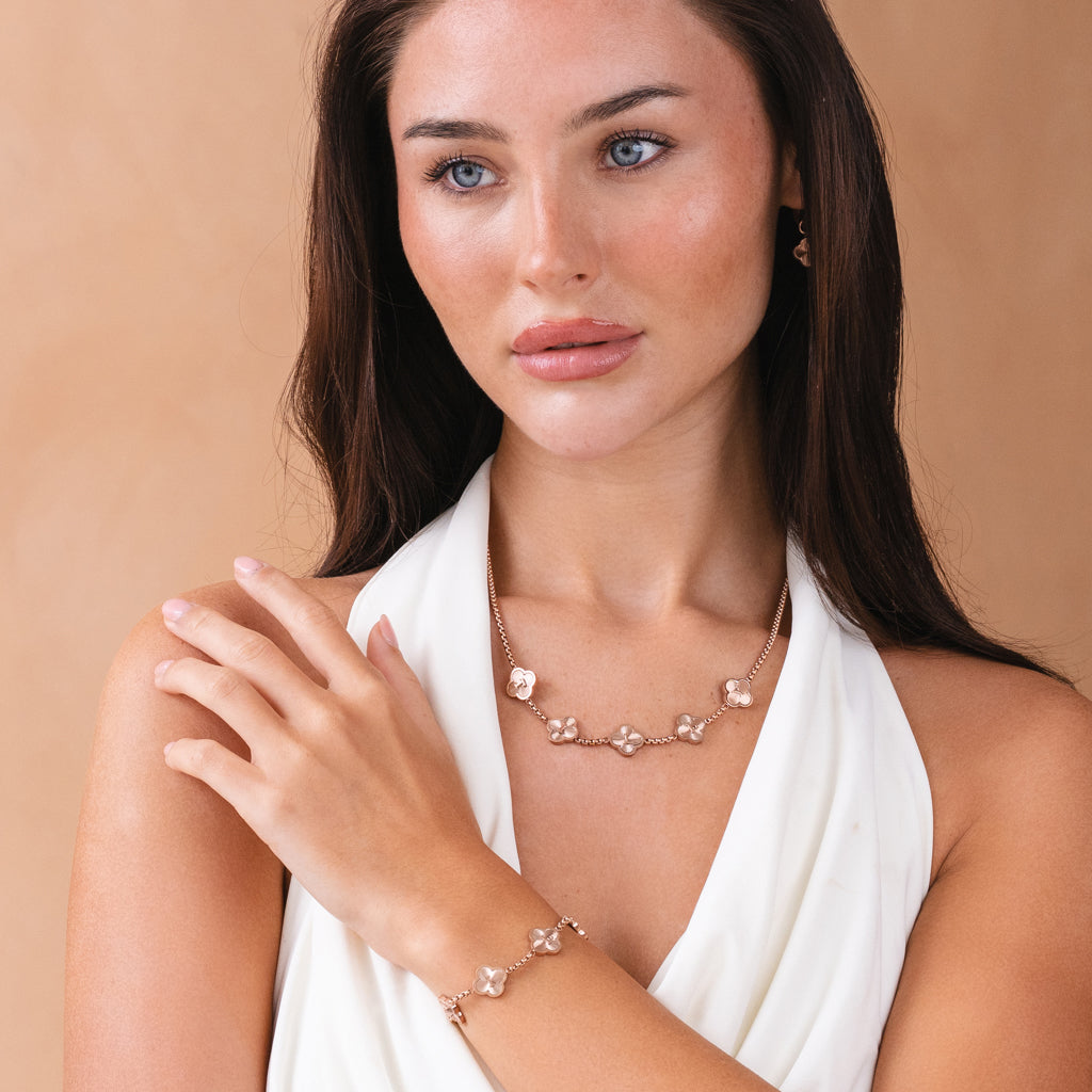 CLOVER FLUTED BRACELET (rose)