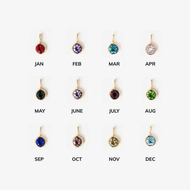 CIRCLE BIRTHSTONE CHARMS