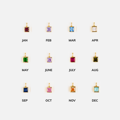 SQUARE BIRTHSTONE CHARMS