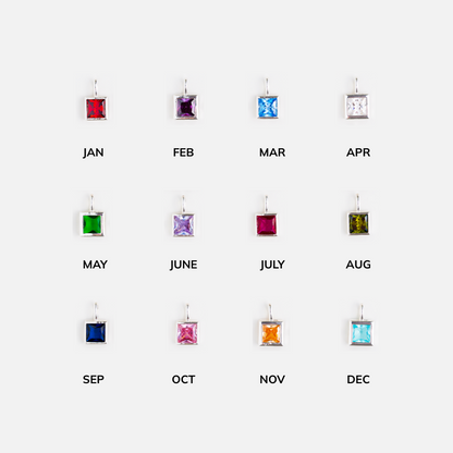 SQUARE BIRTHSTONE CHARMS