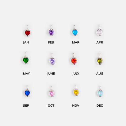 HEART BIRTHSTONE CHARMS