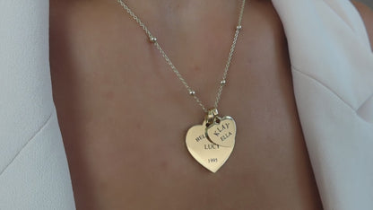 HEART DOUBLE NECKLACE (GOLD)